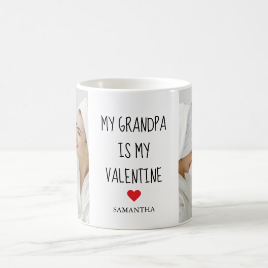 コラージュ写真 |私のおじいちゃんは私のバレンタインのギフトだ コーヒーマグカップ (中央)