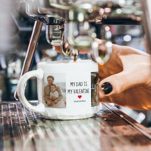 コラージュ写真 |私のパパは私のバレンタインデー エスプレッソカップ