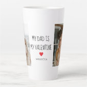 コラージュ写真 |私のパパは私のバレンタインデー カフェラテマグ (正面)