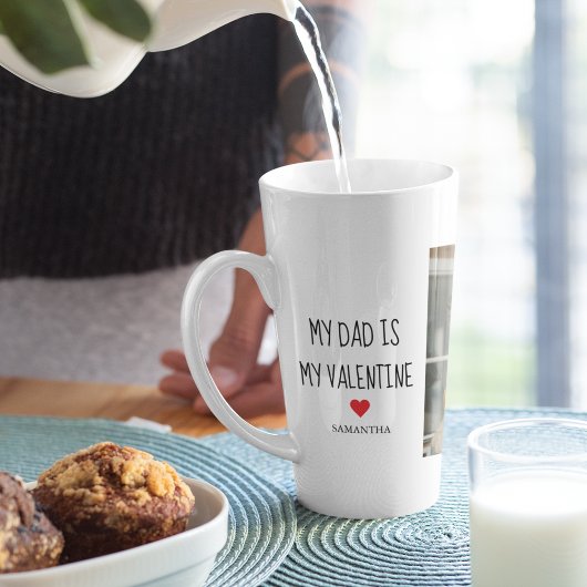 コラージュ写真 |私のパパは私のバレンタインデー カフェラテマグ