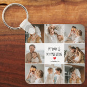 コラージュ写真 |私のパパは私のバレンタインデー キーホルダー (正面)