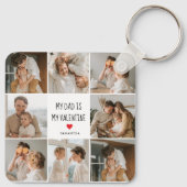 コラージュ写真 |私のパパは私のバレンタインデー キーホルダー (裏面)