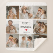 コラージュ写真 |私のパパは私のバレンタインデー シェルパブランケット (正面)