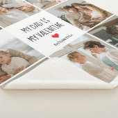 コラージュ写真 |私のパパは私のバレンタインデー シェルパブランケット (3/4)