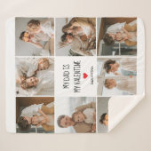 コラージュ写真 |私のパパは私のバレンタインデー シェルパブランケット (正面(横))