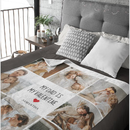 コラージュ写真 |私のパパは私のバレンタインデー シェルパブランケット