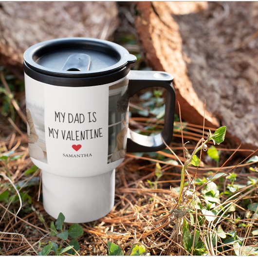 コラージュ写真 |私のパパは私のバレンタインデー トラベルマグ