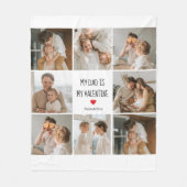 コラージュ写真 |私のパパは私のバレンタインデー フリースブランケット (正面)