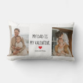 コラージュ写真 |私のパパは私のバレンタインデー ランバークッション (正面)