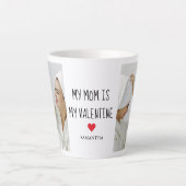 コラージュ写真 |私の母は私のバレンタインデーである カフェラテマグ (正面)