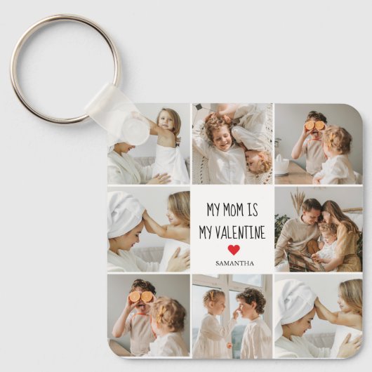 コラージュ写真 |私の母は私のバレンタインデーである キーホルダー (正面)