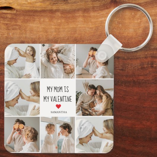 コラージュ写真 |私の母は私のバレンタインデーである キーホルダー (裏面)