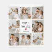 コラージュ写真 |私の母は私のバレンタインデーである フリースブランケット (正面)