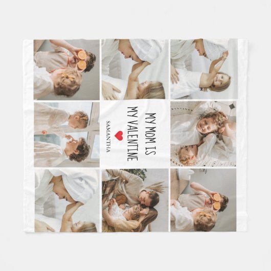 コラージュ写真 |私の母は私のバレンタインデーである フリースブランケット (正面(横))