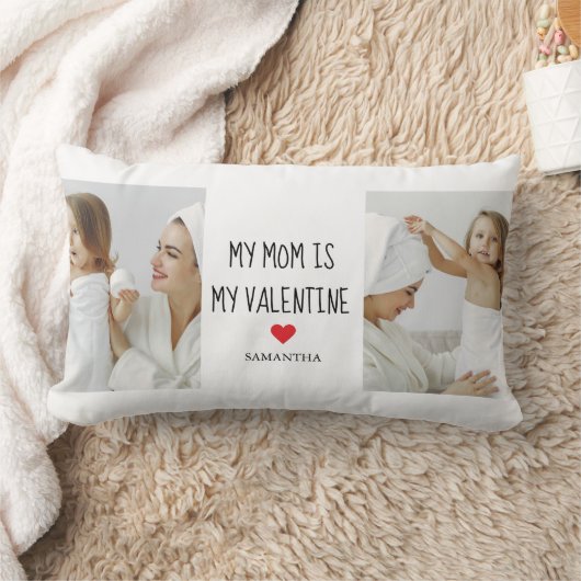 コラージュ写真 |私の母は私のバレンタインデーである ランバークッション (ブランケット)