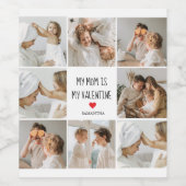 コラージュ写真 |私の母は私のバレンタインデーである ワインラベル (シングルラベル)