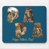 コラージュ切り出し文字PAPA I Blue マウスパッド (正面)