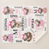 コラージュ名かわいいパグ シェルパブランケット (正面(横))