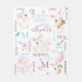 コラージュ名水彩バンニ フリースブランケット (正面)