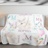 コラージュ名水彩バンニ フリースブランケット