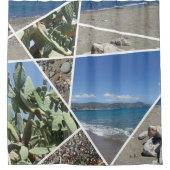 コラージュ地中海のデザイン シャワーカーテン (正面)