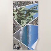 コラージュ地中海のデザイン ビーチタオル (正面)