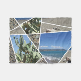 コラージュ地中海のデザイン フリースブランケット