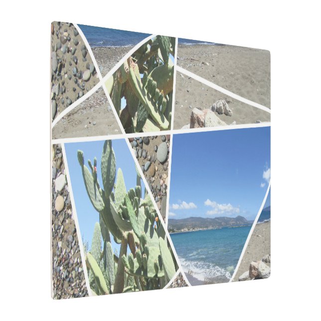 コラージュ地中海のデザイン メタルプリント (アングル)