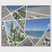 コラージュ地中海のデザイン ラッピングペーパー (フラット)