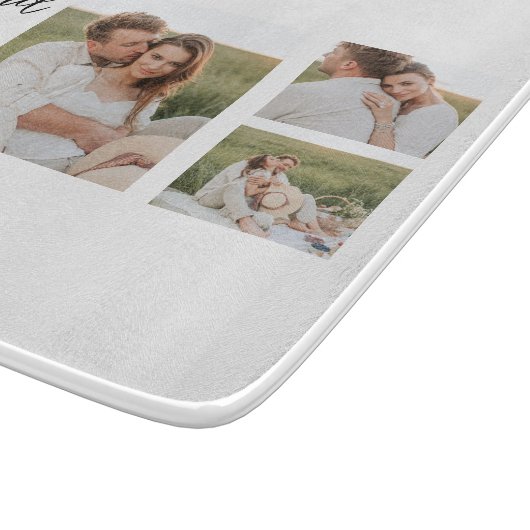 コラージュ夫婦の写真とロマンチックな夫ラブギフト カッティングボード (角)