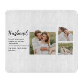 コラージュ夫婦の写真とロマンチックな夫ラブギフト カッティングボード (正面)