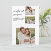コラージュ夫婦の写真とロマンチックな夫ラブギフト シーズンカード (スタンド正面)