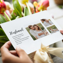 コラージュ夫婦の写真とロマンチックな夫ラブギフト