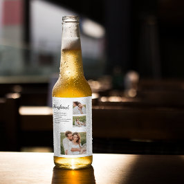 コラージュ夫婦の写真とロマンチックな夫ラブギフト ビールラベル