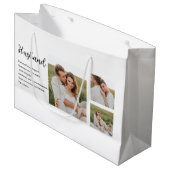 コラージュ夫婦の写真とロマンチックな夫ラブギフト ラージペーパーバッグ (正面アングル)