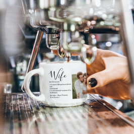 コラージュ夫婦の写真と素敵なロマンチックな妻のギフト エスプレッソカップ