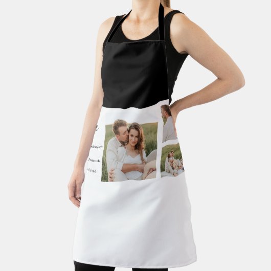 コラージュ夫婦の写真と素敵なロマンチックな妻のギフト エプロン (インサイチュ)