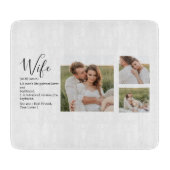 コラージュ夫婦の写真と素敵なロマンチックな妻のギフト カッティングボード (正面)