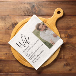 コラージュ夫婦の写真と素敵なロマンチックな妻のギフト キッチンタオル