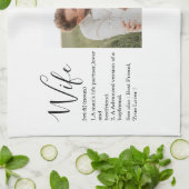 コラージュ夫婦の写真と素敵なロマンチックな妻のギフト キッチンタオル (折り畳み)