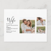 コラージュ夫婦の写真と素敵なロマンチックな妻のギフト シーズンポストカード (正面)