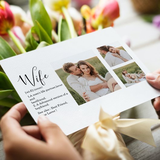 コラージュ夫婦の写真と素敵なロマンチックな妻のギフト シーズンポストカード