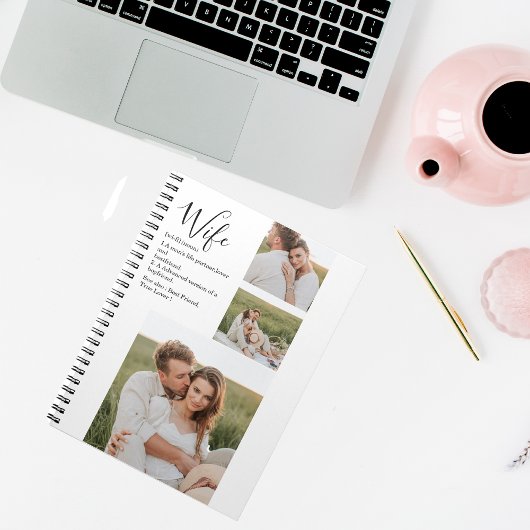 コラージュ夫婦の写真と素敵なロマンチックな妻のギフト ノートブック