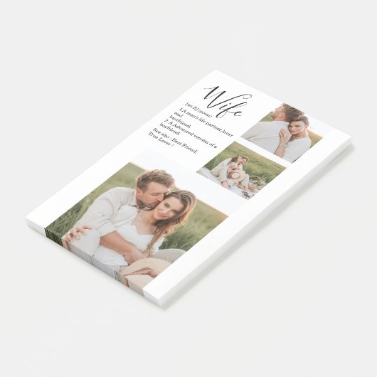 コラージュ夫婦の写真と素敵なロマンチックな妻のギフト ポストイット (アングル)