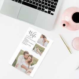 コラージュ夫婦の写真と素敵なロマンチックな妻のギフト ポストイット