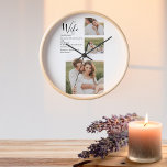 コラージュ夫婦の写真と素敵なロマンチックな妻のギフト 壁時計<br><div class="desc">コラージュ夫婦の写真と素敵なロマンチックな妻のギフト</div>