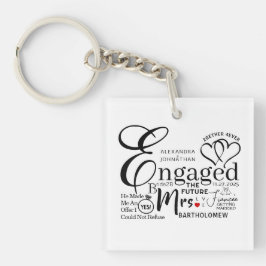 コラージュ婚約したの発結婚表 キーホルダー