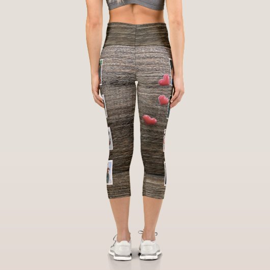 コラージュ家族の写真マウス写真を追加素朴木 カプリレギンス (裏面)