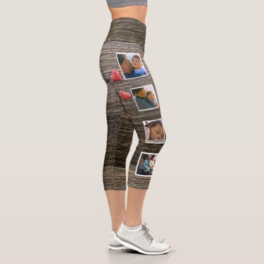 コラージュ家族の写真マウス写真を追加素朴木 カプリレギンス (右)