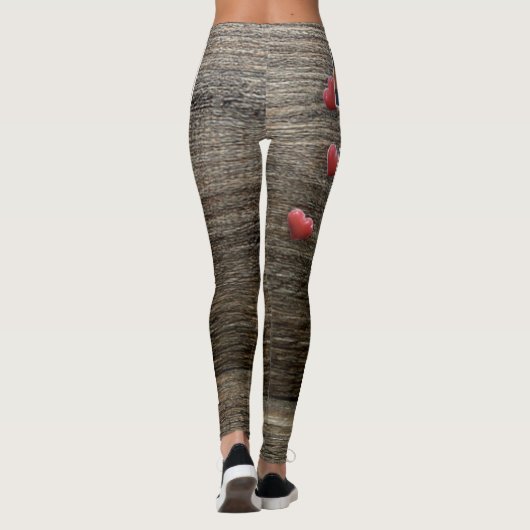 コラージュ家族の写真マウス写真を追加素朴木 レギンス (裏面)